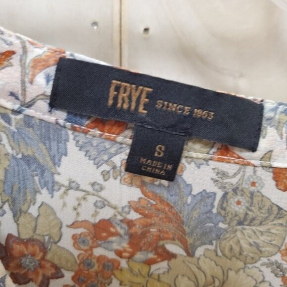 100% Silk Frye Ruffle Blouse Boho Peasant Balloon Sleeve - Picture 12 of 12